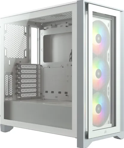 Carcasa PC Corsair iCUE 4000X RGB Tempered Glass White