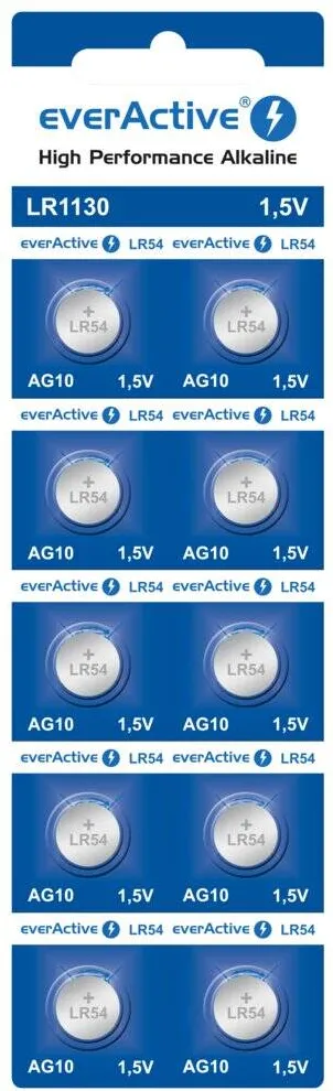 everActive Baterie Mini alkaline batteries G10 LR1130 LR54 10 pcs