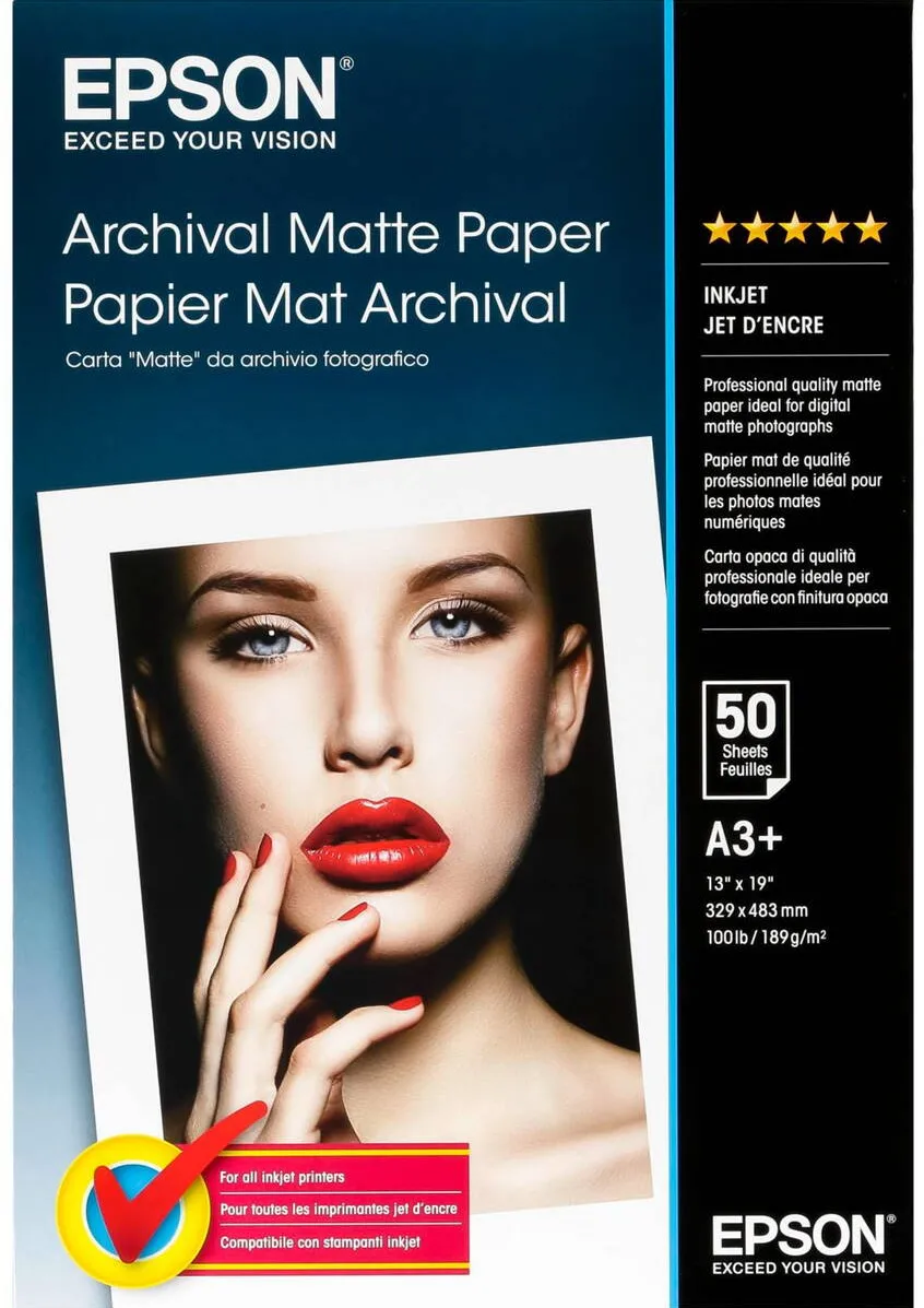 Hartie Foto Epson Archival Matte Paper A 3+ 50 Sheet, 189 g S 041340