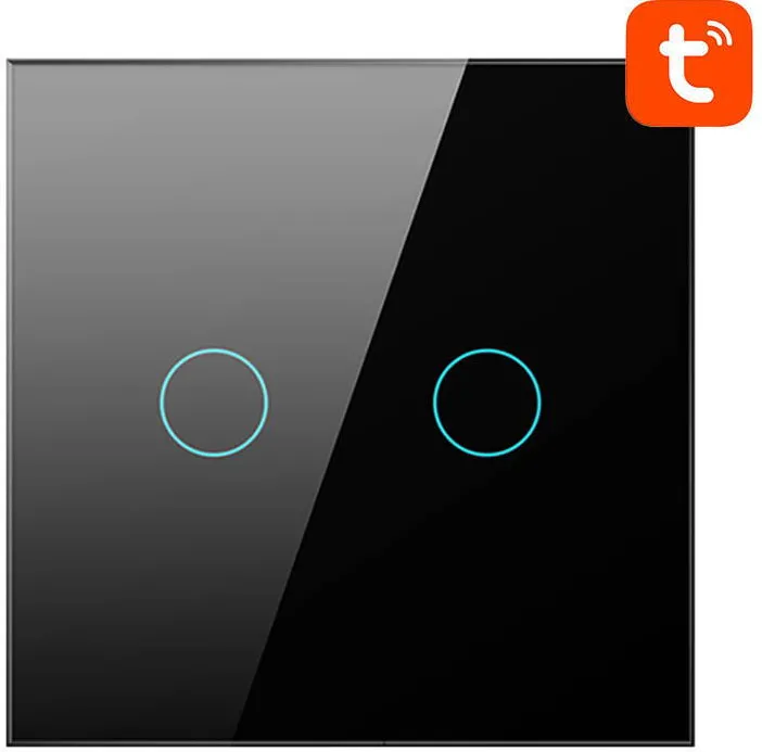 Modul Smart Avatto Intrerupator WiFi TS02-EU-B2 2 Way TUYA Negru
