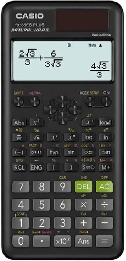 CASIO Calculator stiintific FX-85ESPLUS-2 B, 252 FUNCTIONS 77X162MM, CARDBOARD BOX, BLACK