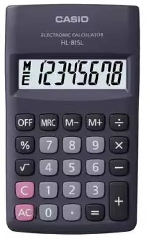 CASIO HL-815L-BK BOX pocket calculator, 8-digit, 69.5x118mm, black