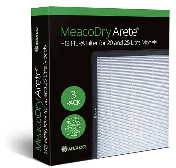 Meaco Filtre HEPA H13 pentru dezumidificatoare Arete 20L/25L, set de 3 bucati, alb
