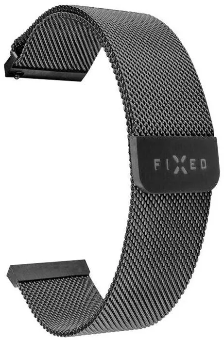 Fixed Mesh Strap for Smatwatch, Quick Release 22mm, Black