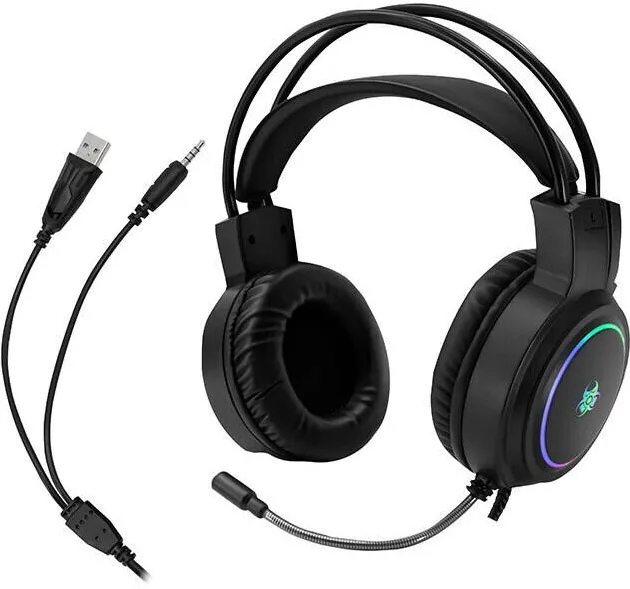 Casti Bluetooth TRACER Casti PC TRACER GameZone GZ X1, 50mm, RGB, cablu 1.9m, microfon