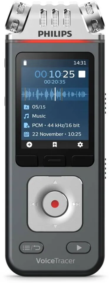 Philips Reportofon Philips VoiceTracer, 50-20000 Hz, negru/gri, 108x37x20mm