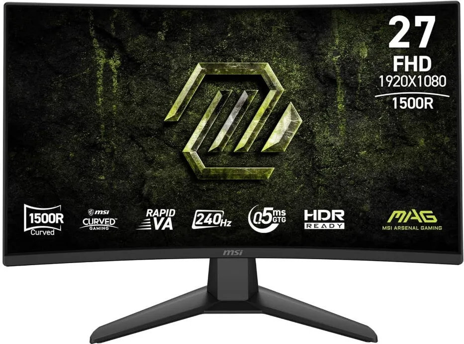Monitor MSI Gaming Rapid VA LED MSI 27" MAG 274CF X24, Full HD 1920 x 1080, HDMI, DisplayPort, Ecran curbat, 240 Hz, 0.5 ms Negru