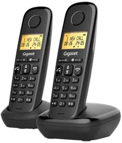 Telefon Fix Gigaset Telefon fara fir Gigaset Basic 100 DUO set 2 bucati negru