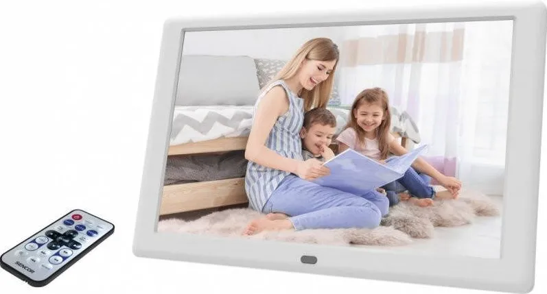 Rama foto SENCOR digitala Sencor, SDF 1082, ecran IPS HD 10.1", rezolutie 1280x800, calendar, alarma, alb