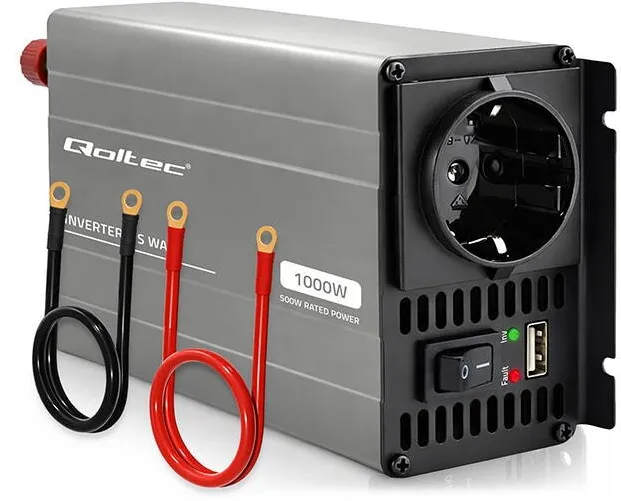 QOLTEC Invertor tensiune Qoltec MS Wave 500W 12V la 230V unda modificata USB metalic