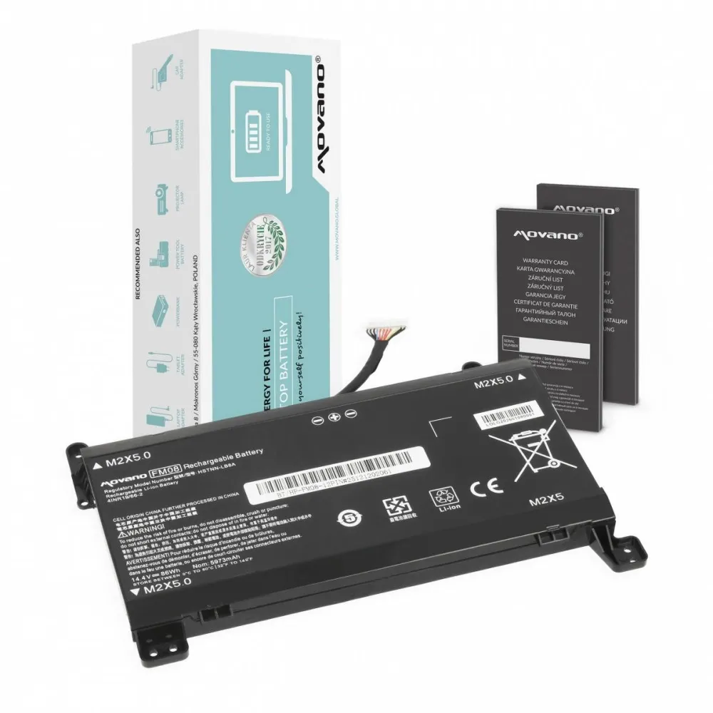 Acumulator Laptop Movano FM08 TPN-Q195 pentru HP Omen 17-AN 12 PIN - 5973 mAh (86 Wh)