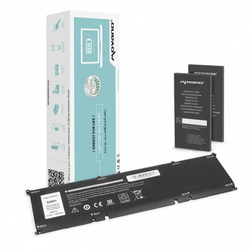 Acumulator Laptop Movano 69KF2 pentru Dell Alienware M17 M15 R3 R4 Precision 5550 XPS 9500 9510 - 6000 mAh (69 Wh)