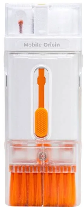 Solutie de curatare Mobile Origin Dispozitiv curatare casti 8in1, 8 tipuri de perii, Alb