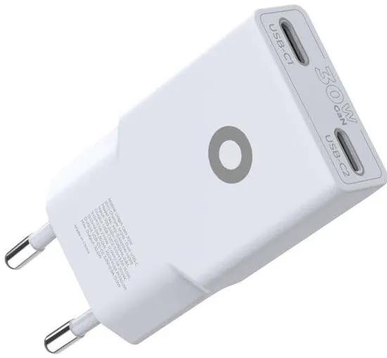Mobile Origin Incarcator retea GaN Slim MO18, 2 x USB-C, 30W, Alb