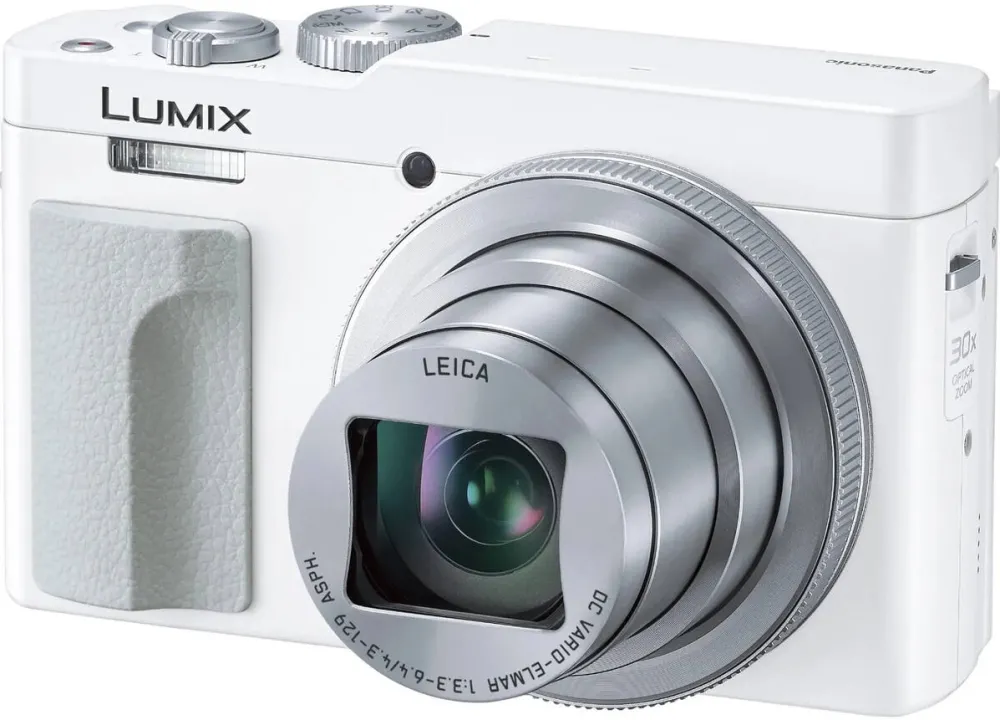 Aparat foto compact Panasonic DC-TZ99 Lumix compacta de calatorie cu zoom 30x (MOS 20.3MP, unghi larg de 24 mm LEICA DC, 4K foto, 4K video, Post Focus), alb