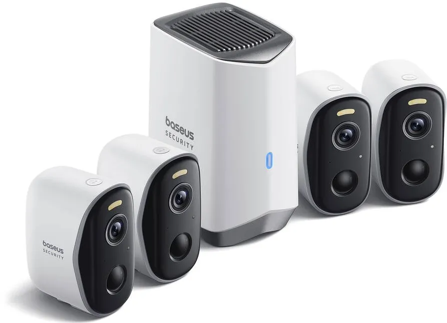 Camera Supraveghere Baseus Kit wireless Security N1 Plus HomeStation H1 + 4 camere video, 2K, 8x Digital Zoom, Smart Detection, 10500 mAh, IP67