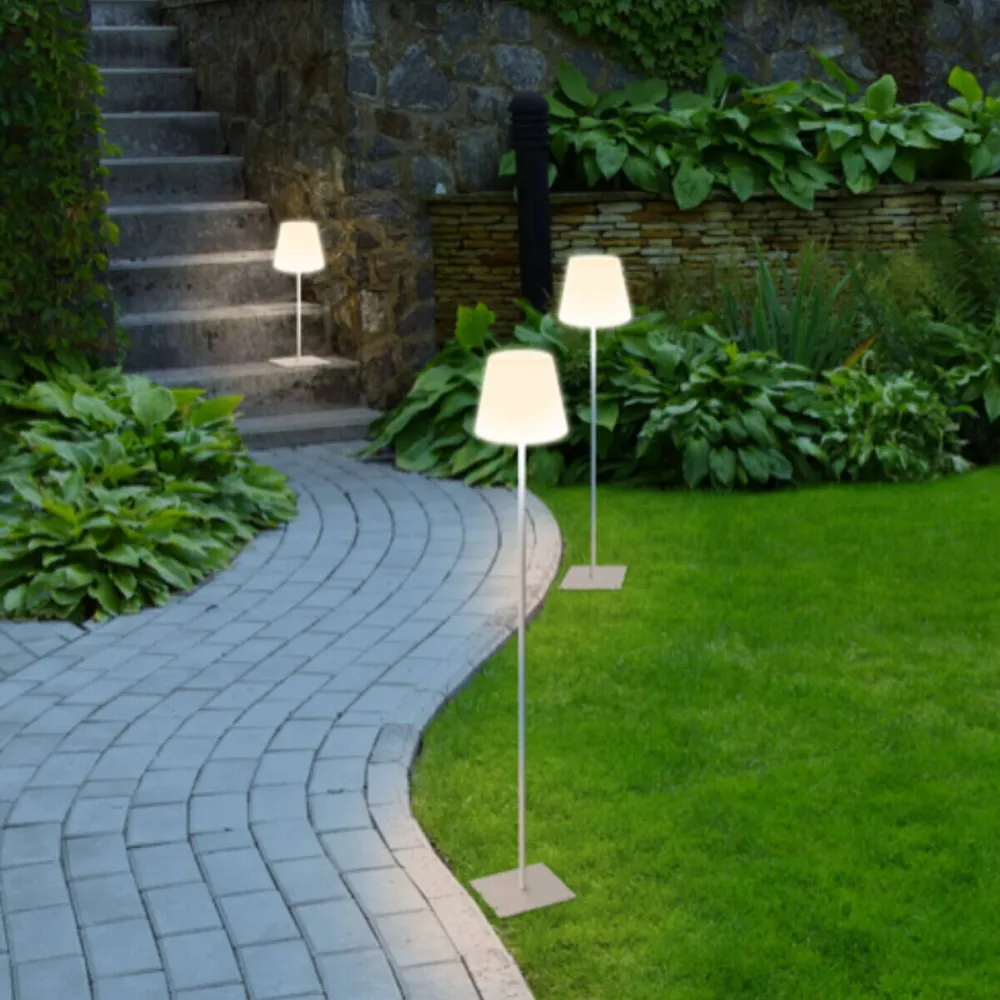 Century Lampa, Stalp de gradina 2W de Exterior IP44, Ø18x142cm Inaltime Ajustabila, Lumina calda 3000K, Dimabila, Luminozitate 240Lm, Bateria 4000 mAh, Autonomie ~ 8-40 h, Alba Century Italia
