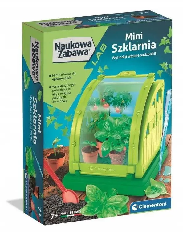 Jucarie Educationala Clementoni Mini sera educativa, set pentru cultivarea plantelor, 6 accesorii, multicolor