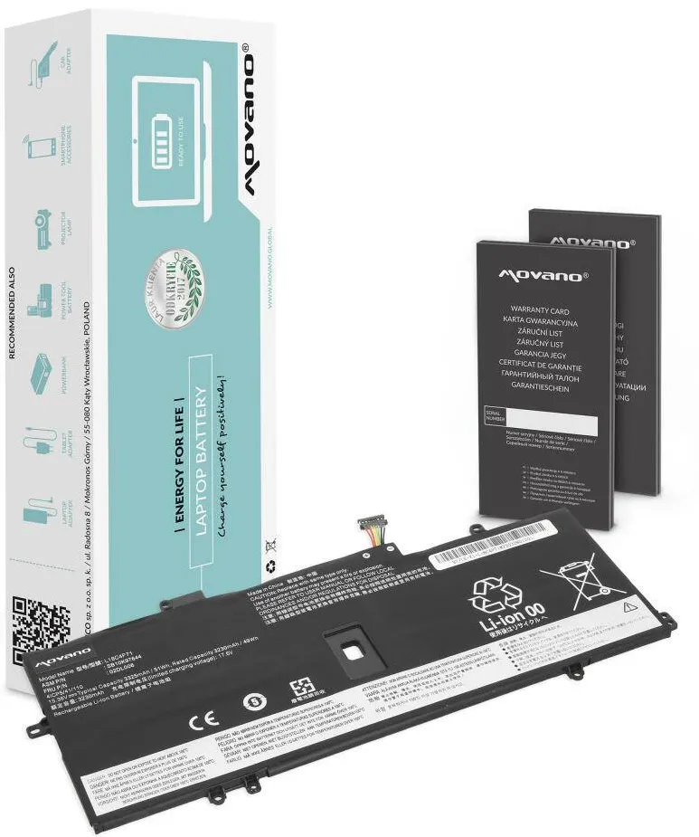 Acumulator Laptop Movano pentru Lenovo Thinkpad X1, Negru