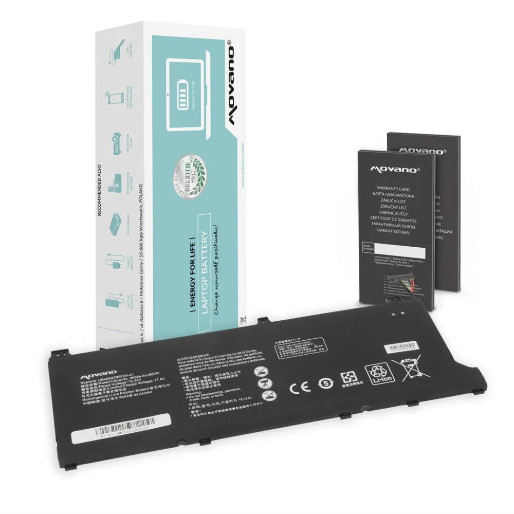 Acumulator Laptop Movano HB4692Z9ECW-41, Li-Ion, 500 cicluri, 14 inch