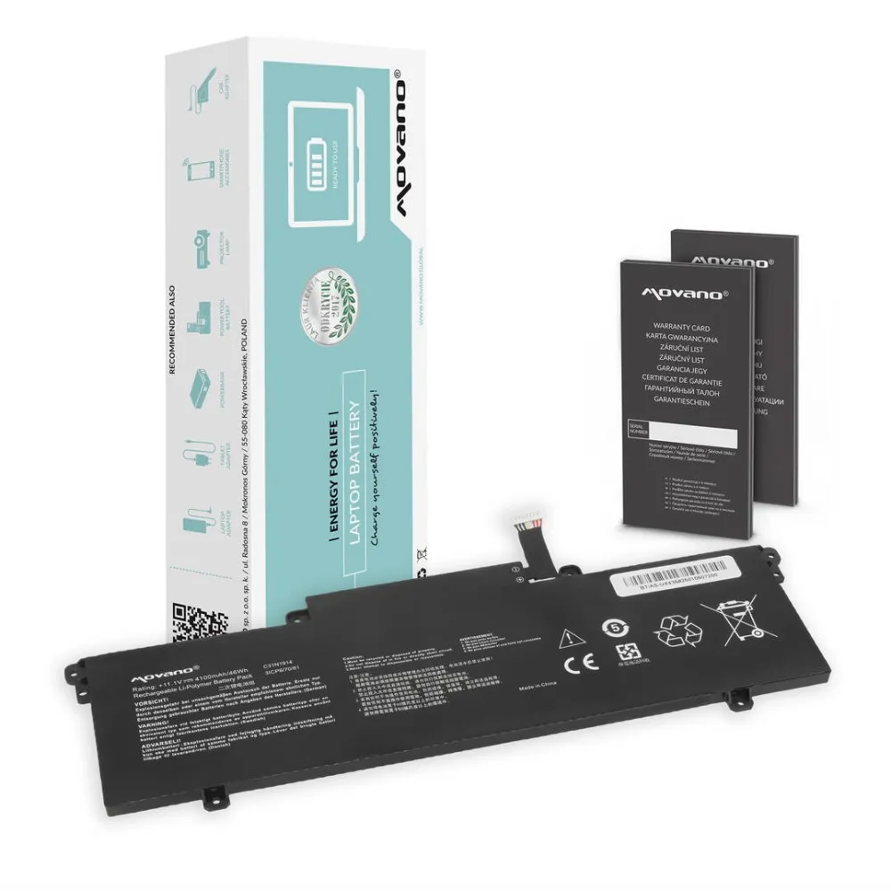 Acumulator Laptop Movano C31N1914, compatibila cu Asus Zenbook 14 UX435E, 500 cicluri de incarcare, Li-Ion