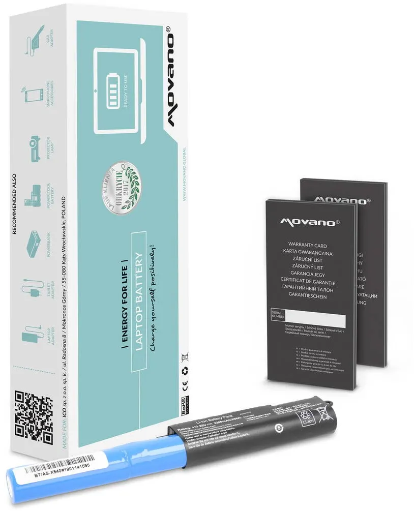 Acumulator Laptop Movano pentru Compatibil cu Asus, Lithium-Ion, 2200 mAh, 11.25V, Negru