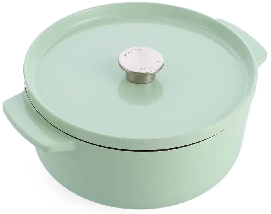 KITCHENAID Oala din fonta 5.2L, KitchenAid, pistachio, rezistenta la zgarieturi, pentru gatit si coacere