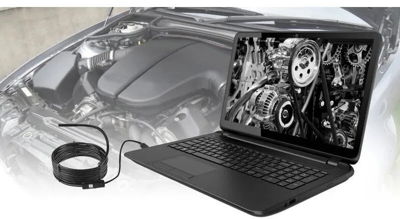 Camera Web Media-Tech cu endoscop video 6 LED-uri, conectivitate android si PC, multiple accesorii incluse, lungime cablu 5m, rezistenta la apa IP67