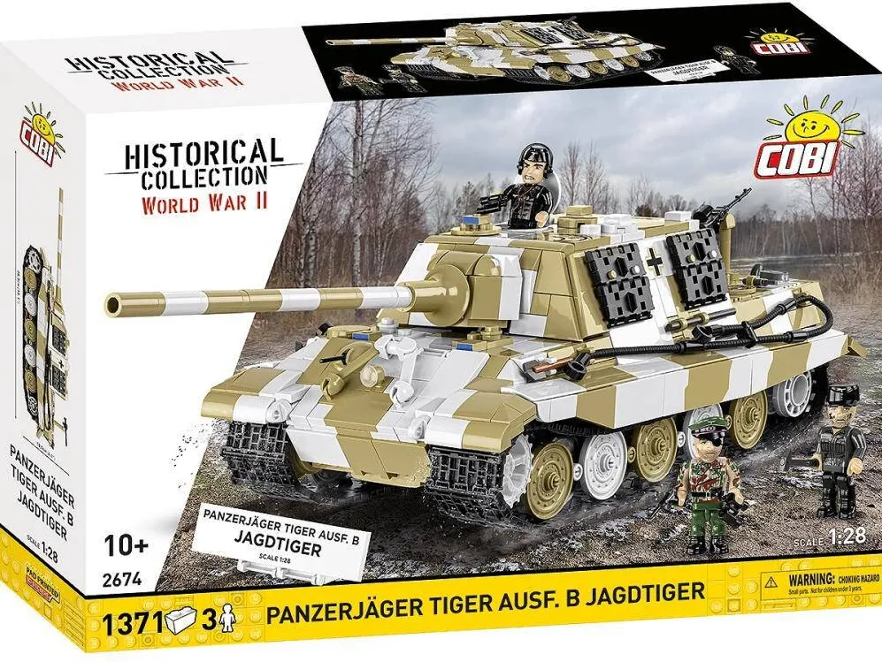 Jucarie Educationala Cobi Klocki Set de Construit Tiger Ausf.B Jagdtiger, 1371 piese
