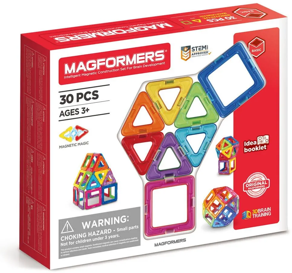 Jucarie Educationala Magformers Set de constructie magnetic, 30 piese
