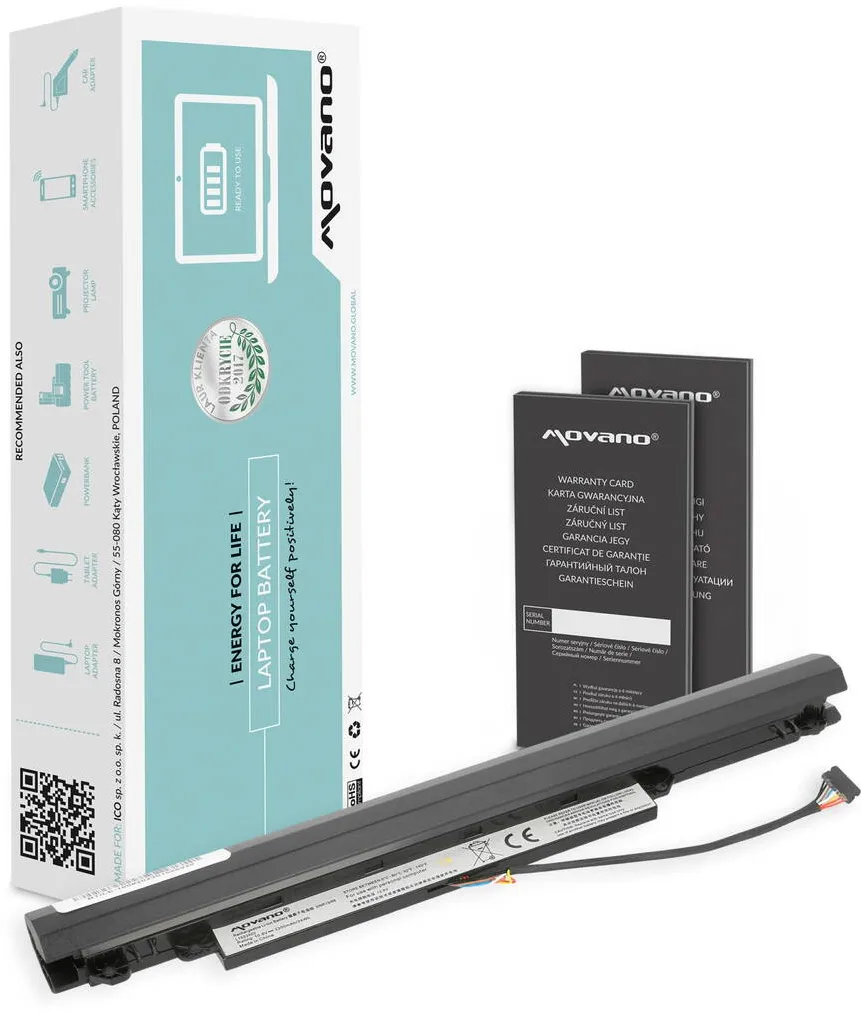 Acumulator Laptop Movano pentru Lenovo IdeaPad 110, 2200mAh, 10.8V, 3 celule Li-ion, set complet