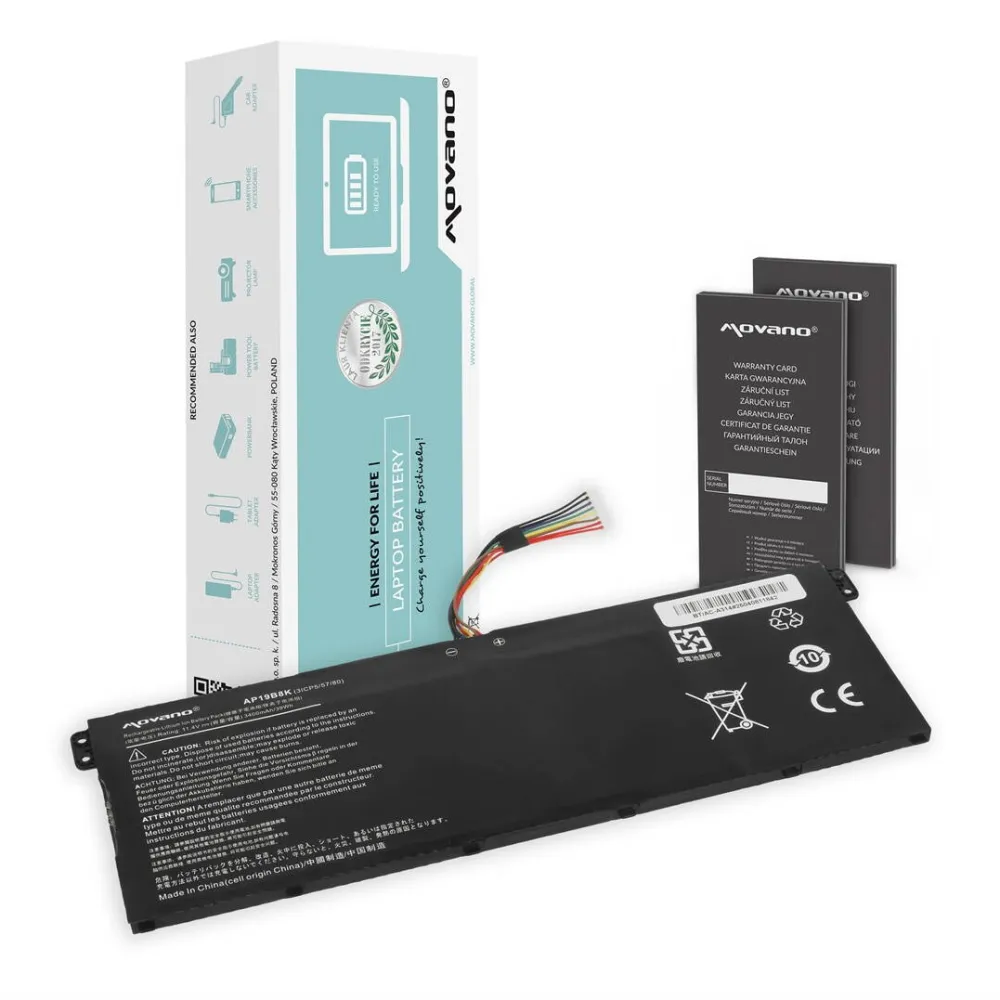 Acumulator Laptop Movano AP19B8K, compatibila cu Acer Aspire A315-56 A317-52 SF314-42-R33B SF314-42, Li-Ion