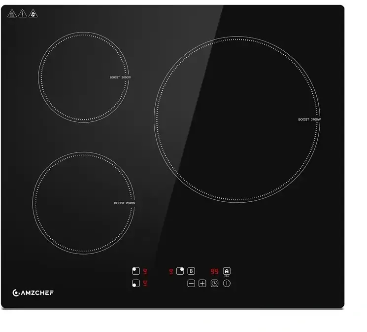Plita AMZCHEF cu inductie cu 3 zone de gatit, CE-T-74IB3xyzf-CS