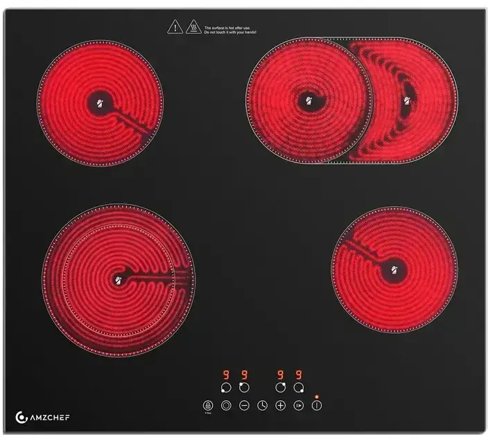 Plita AMZCHEF ceramica cu 4 arzatoare, CE-T-72CB4xyP200-LBH