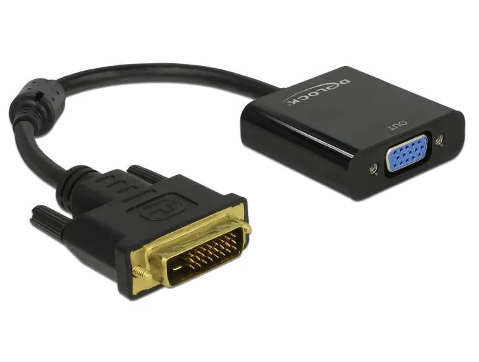 Adaptor DELOCK 65658, DVI-D 24+1 tata > VGA mama negru