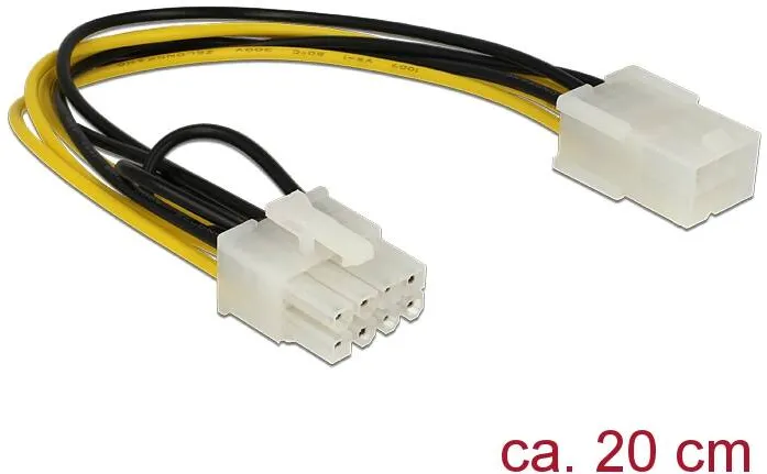 DELOCK Power Cable PCI Express 6 pin female > PCI Express 8 pin male 20 cm