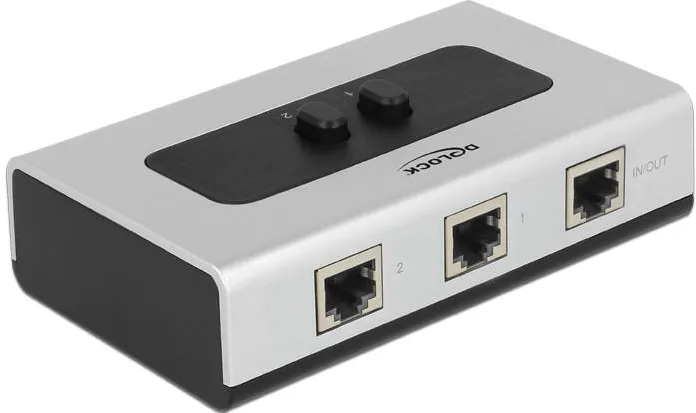 Switch DELOCK RJ45 10 Gbps, 2 porturi, manual, bidirectional