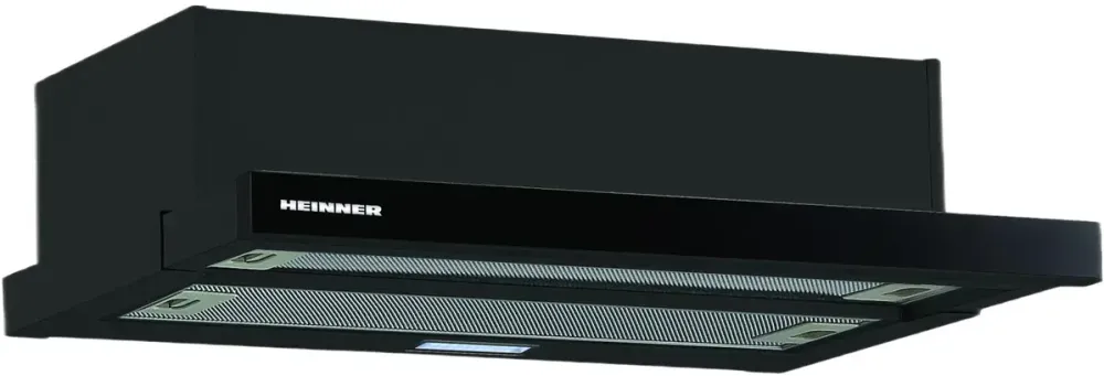 HEINNER Hota incorporabila telescopica HTCH-490GBK, Putere de absorbtie 413 m3/h, 1 motor, Iluminare LED, 90 cm, Negru