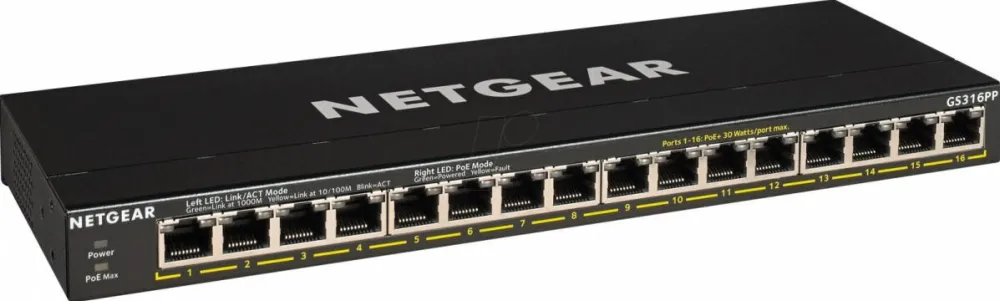 Switch Netgear GS316PP Unmanaged 16x1Gb PoE+