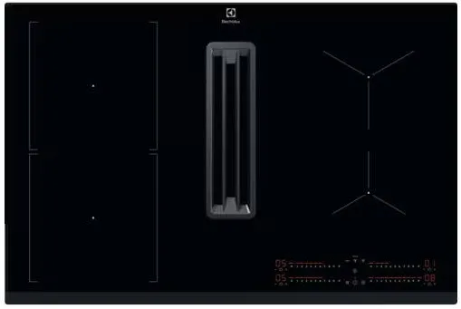 Plita ELECTROLUX incorporabila KCC83443, Inductie, 4 zone de gatit, ComboHob FlexiBridge, Booster, Hota integrata, Putere de absorbtie 575 m3/h, Inverter, 80 cm, Negru