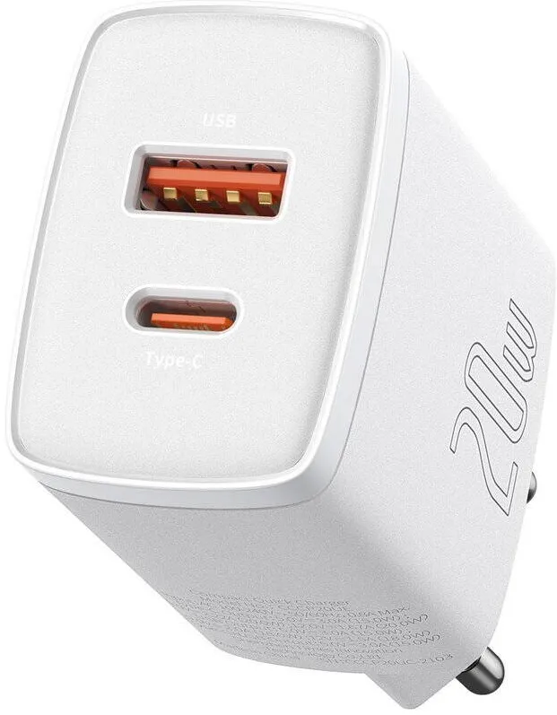 incarcator rapid Baseus Compact USB / USB tip C 20W 3A Power Delivery Quick Charge 3.0 alb (CCXJ-B02)