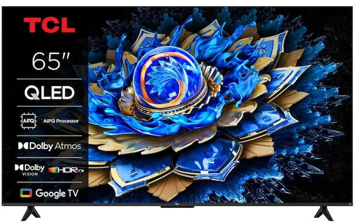Televizor TCL Smart QLED 65T69C, 164 cm, Ultra HD 4K, Google TV, Clasa F
