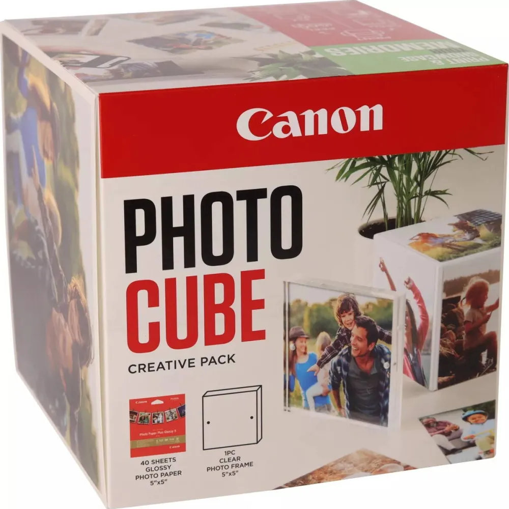 Hartie Foto Canon PP-201 13x13 cm Photo Cube Creative Pack White Green 40 Sh.
