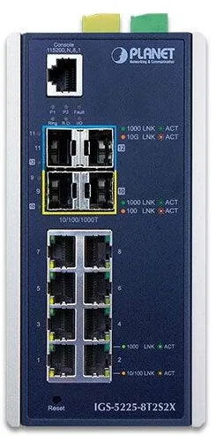 Switch Planet PLANET Industrial L2+ 8-Port 10/100/1000T + 2-Port