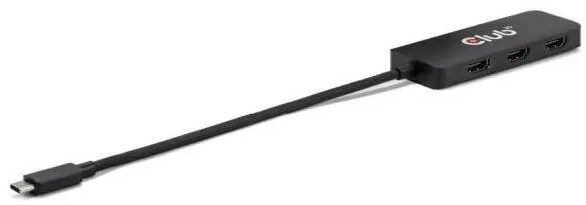 Hub USB CLUB 3D Statie de andocare USB Type-C la Triple HDMI Club3D, negru, 259296