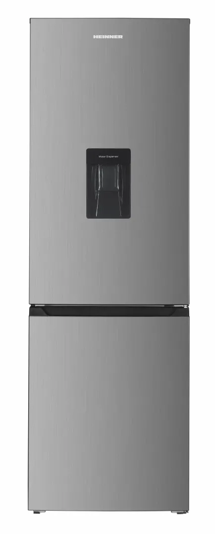 HEINNER Combina frigorifica HC-HM313XWDE++, capacitate 313L, dozator de apa, control electronic cu termostat ajustabil, clasa E, Inox