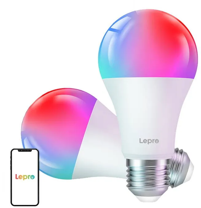 Lepro Bec LED LEPRO B2-2 E27 cu Wi-Fi, 1100 lm, pachet de 2 bucati