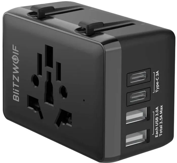 Adaptor BlitzWolf BW-TA1 4-in-1 Adaptor de calatorie 2xUSB + C + PD 20W