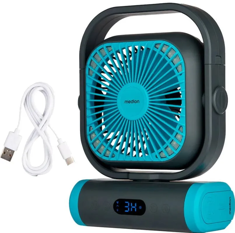 Medion LIFE camping fan E10 TF (MD 12065) (gray/blue)