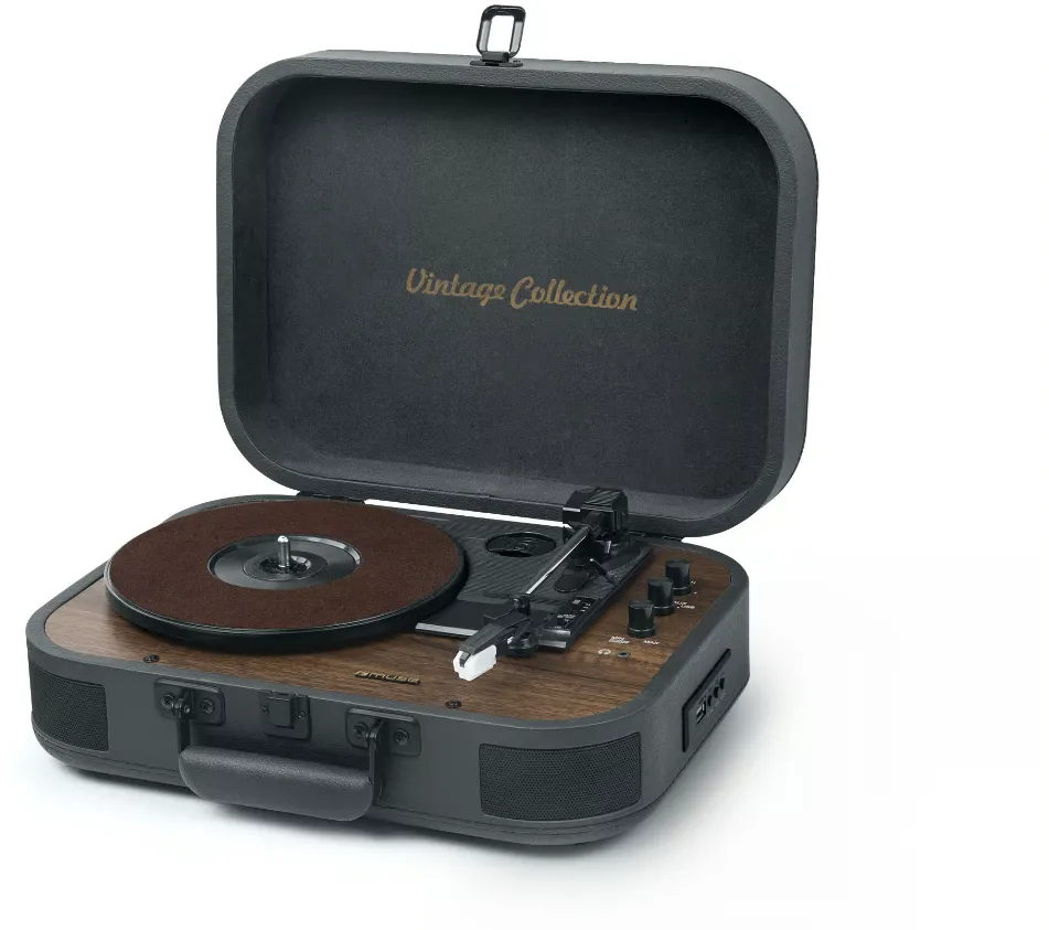 Pick-up MUSE MT-207 DGB Turntable Stereo System, Black/Brown
